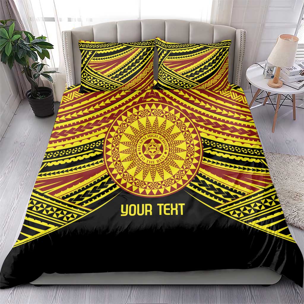 Personalised Tonga Ha apai High School Bedding Set Ngatu Fonulei Pattern