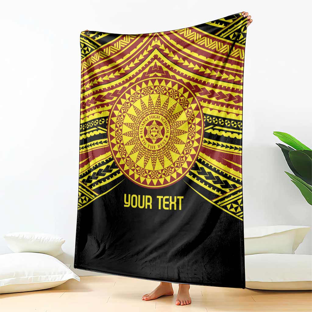 Personalised Tonga Ha apai High School Blanket Ngatu Fonulei Pattern