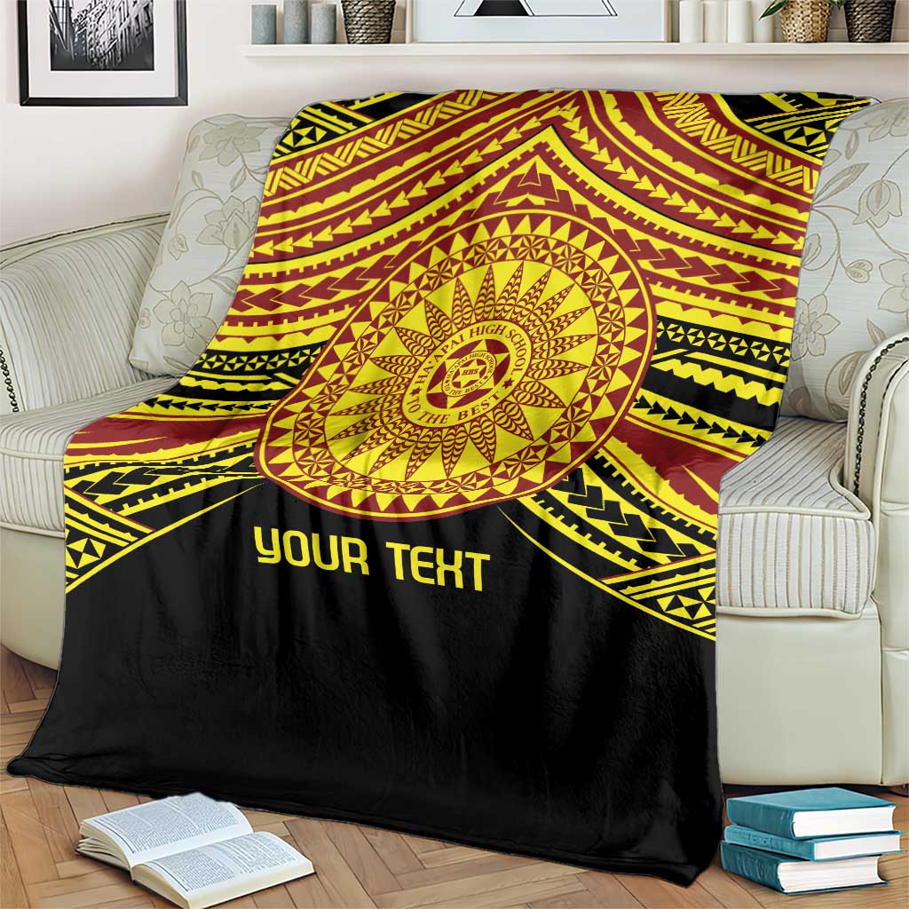 Personalised Tonga Ha apai High School Blanket Ngatu Fonulei Pattern