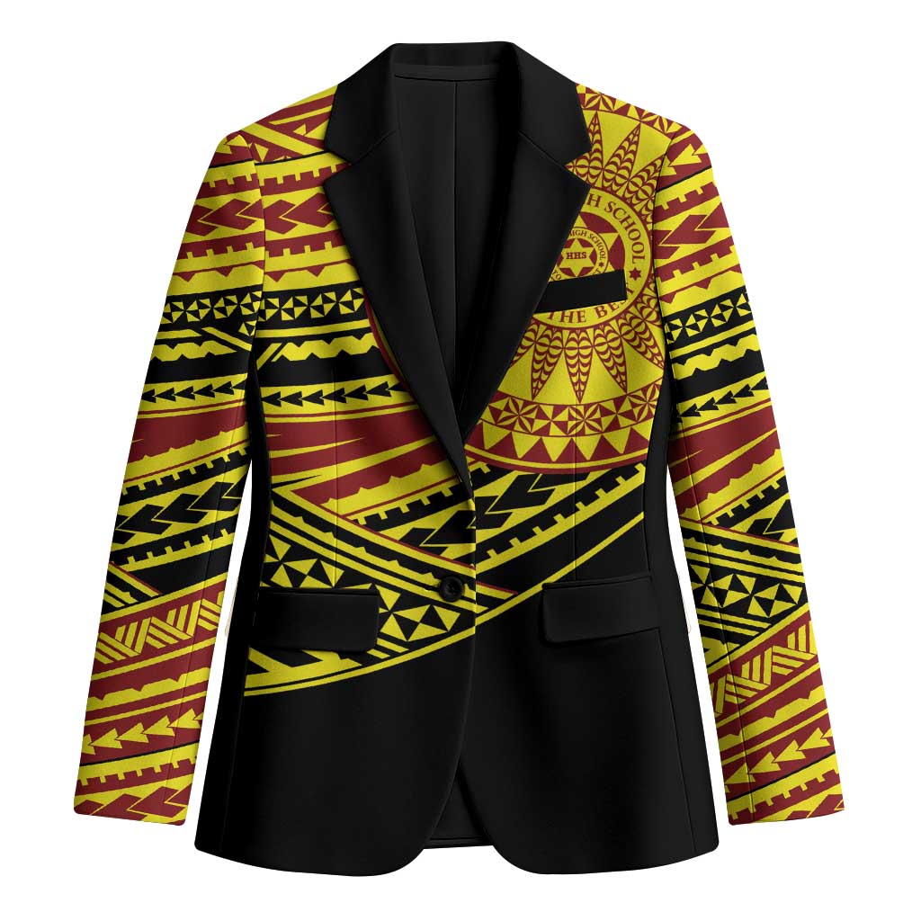 Personalised Tonga Ha apai High School Blazer Ngatu Fonulei Pattern - Polynesian Pride