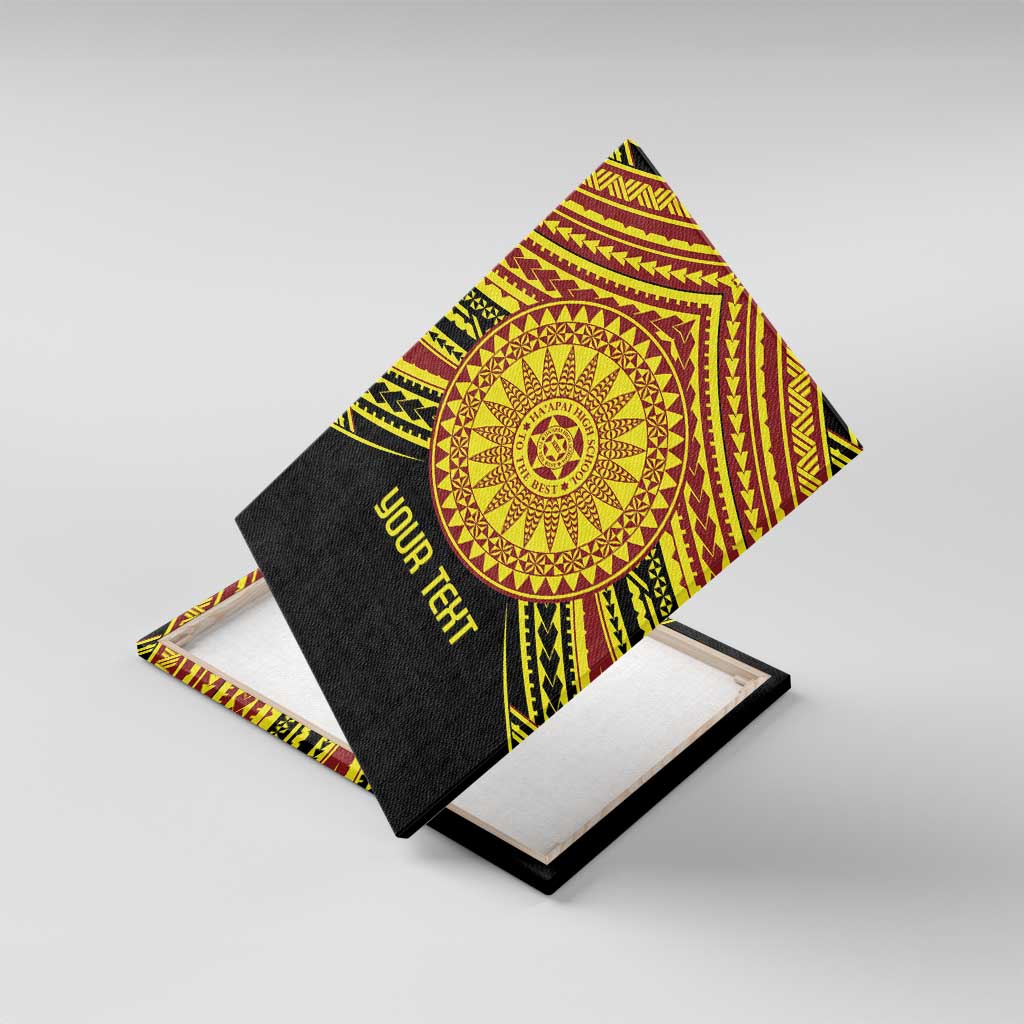 Personalised Tonga Ha apai High School Canvas Wall Art Ngatu Fonulei Pattern