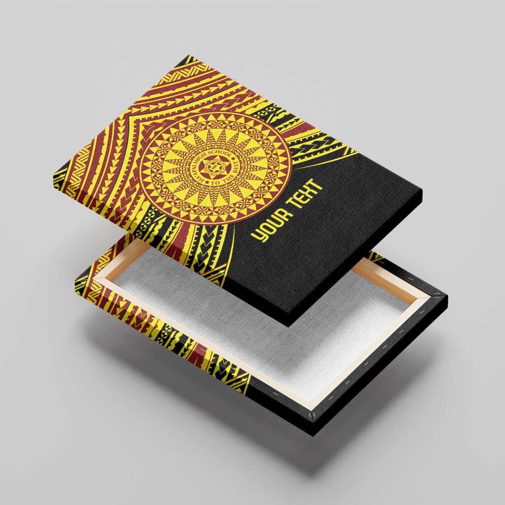 Personalised Tonga Ha apai High School Canvas Wall Art Ngatu Fonulei Pattern