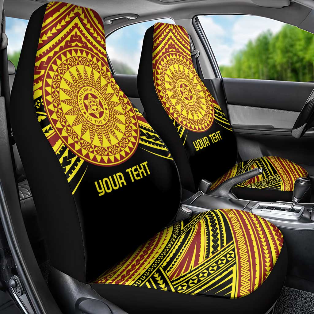 Personalised Tonga Ha apai High School Car Seat Cover Ngatu Fonulei Pattern