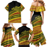 Personalised Tonga Ha apai High School Family Matching Mermaid Dress and Hawaiian Shirt Ngatu Fonulei Pattern