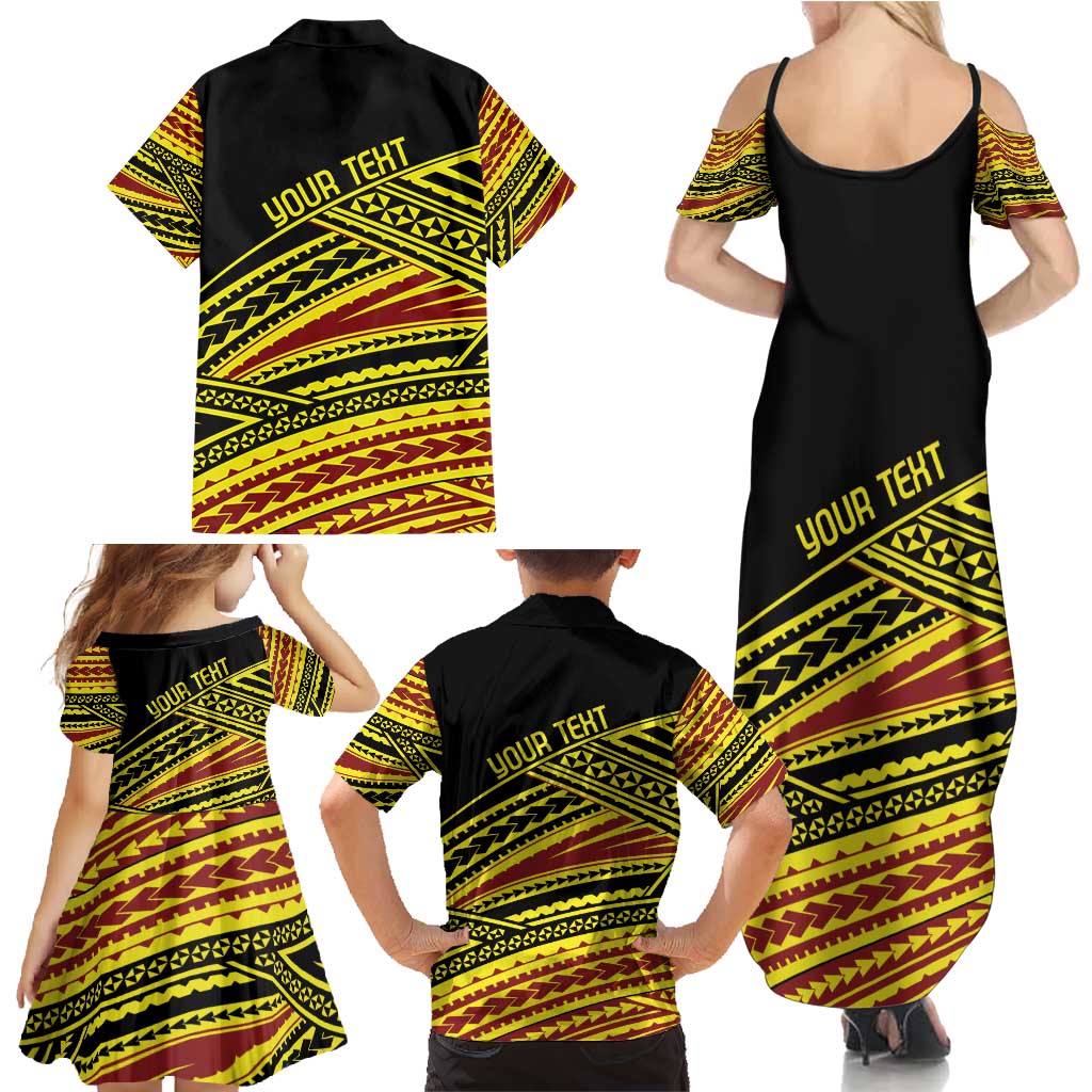 Personalised Tonga Ha apai High School Family Matching Summer Maxi Dress and Hawaiian Shirt Ngatu Fonulei Pattern
