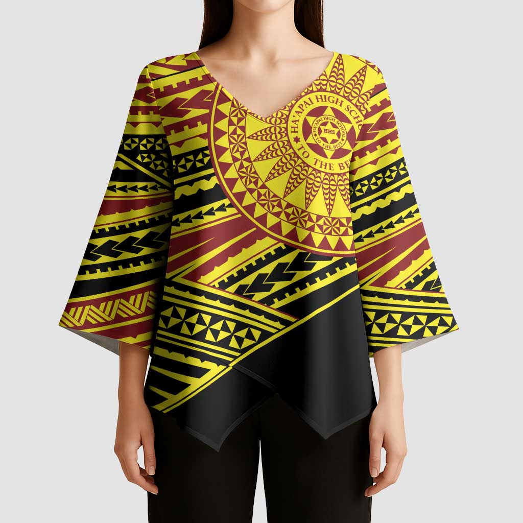 Personalised Tonga Ha apai High School Kimono Sleeve Blouse Ngatu Fonulei Pattern - Polynesian Pride