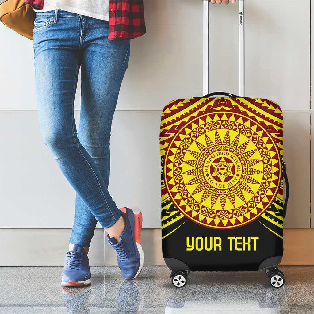 Personalised Tonga Ha apai High School Luggage Cover Ngatu Fonulei Pattern