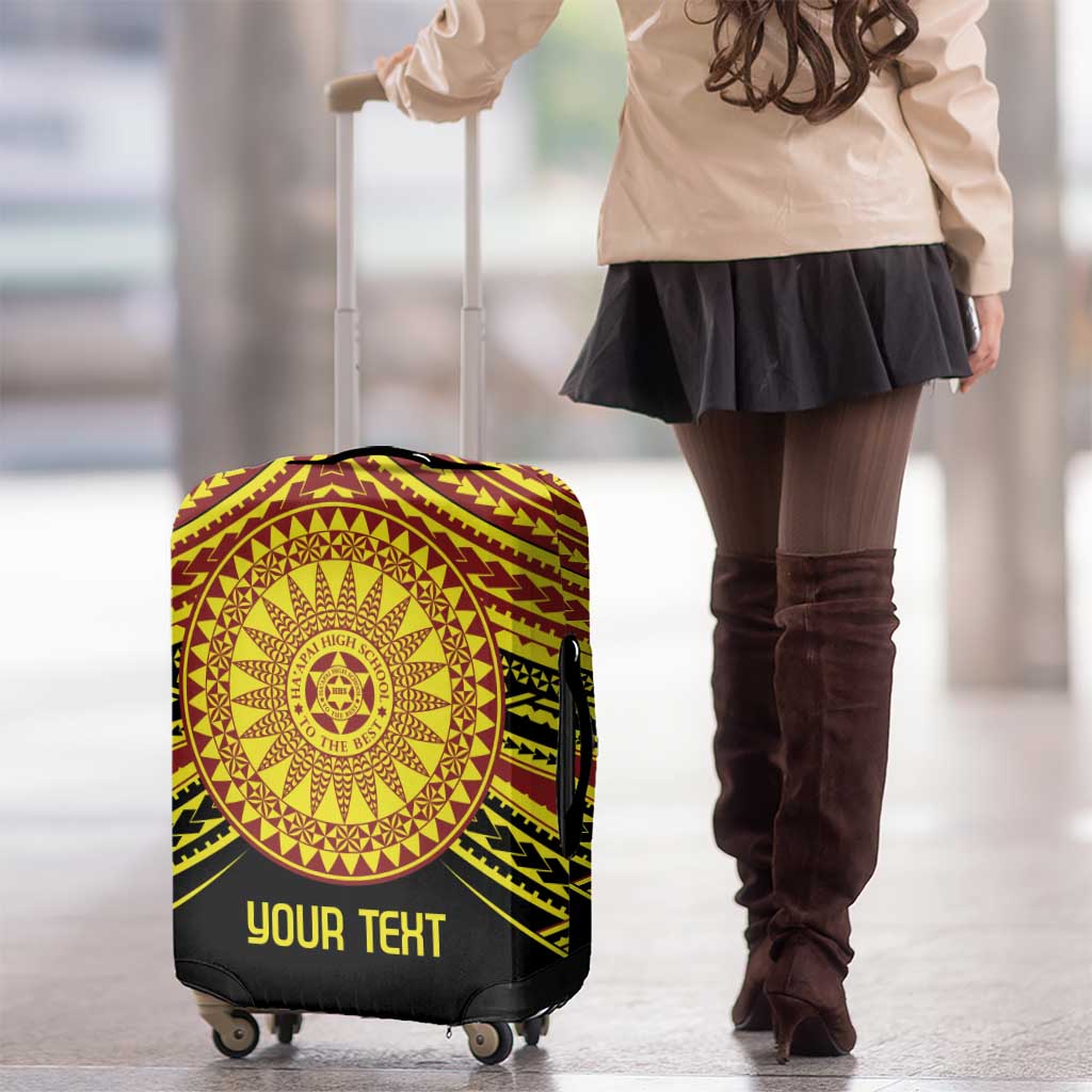 Personalised Tonga Ha apai High School Luggage Cover Ngatu Fonulei Pattern