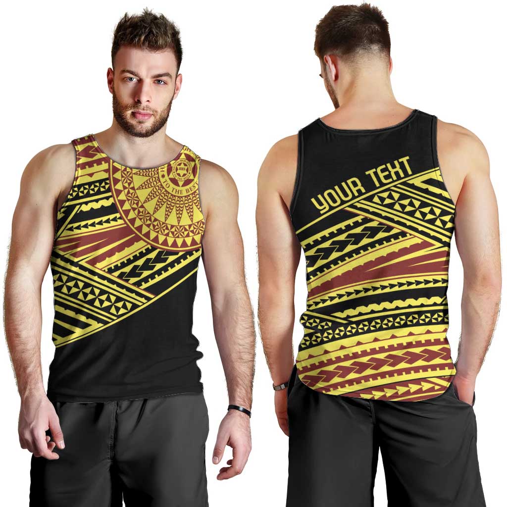 Personalised Tonga Ha apai High School Men Tank Top Ngatu Fonulei Pattern