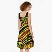 Personalised Tonga Ha apai High School Midi Dress Ngatu Fonulei Pattern - Polynesian Pride