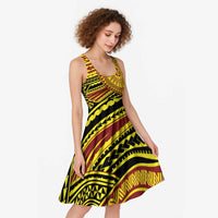 Personalised Tonga Ha apai High School Midi Dress Ngatu Fonulei Pattern - Polynesian Pride