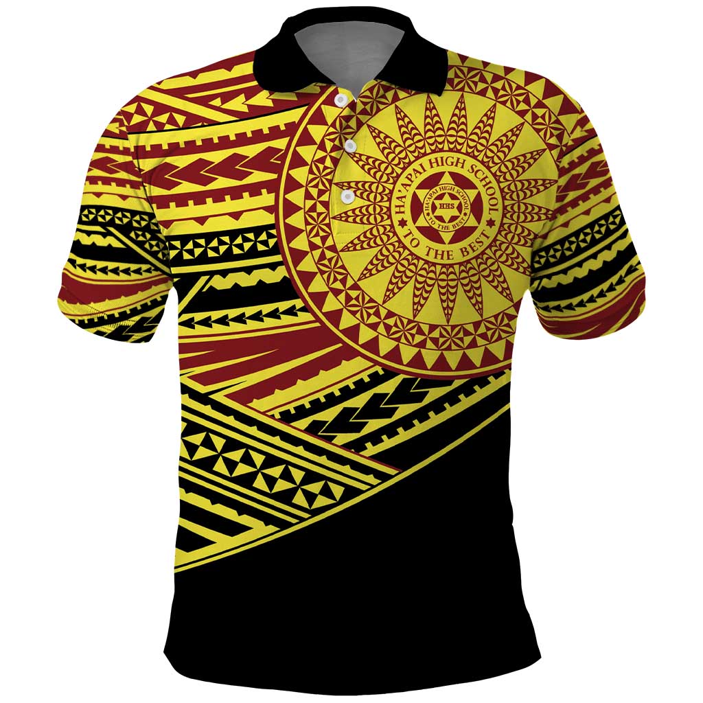 Personalised Tonga Ha apai High School Polo Shirt Ngatu Fonulei Pattern