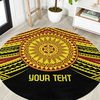 Personalised Tonga Ha apai High School Round Carpet Ngatu Fonulei Pattern