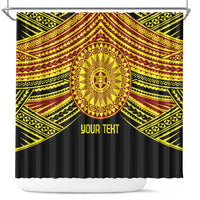Personalised Tonga Ha apai High School Shower Curtain Ngatu Fonulei Pattern