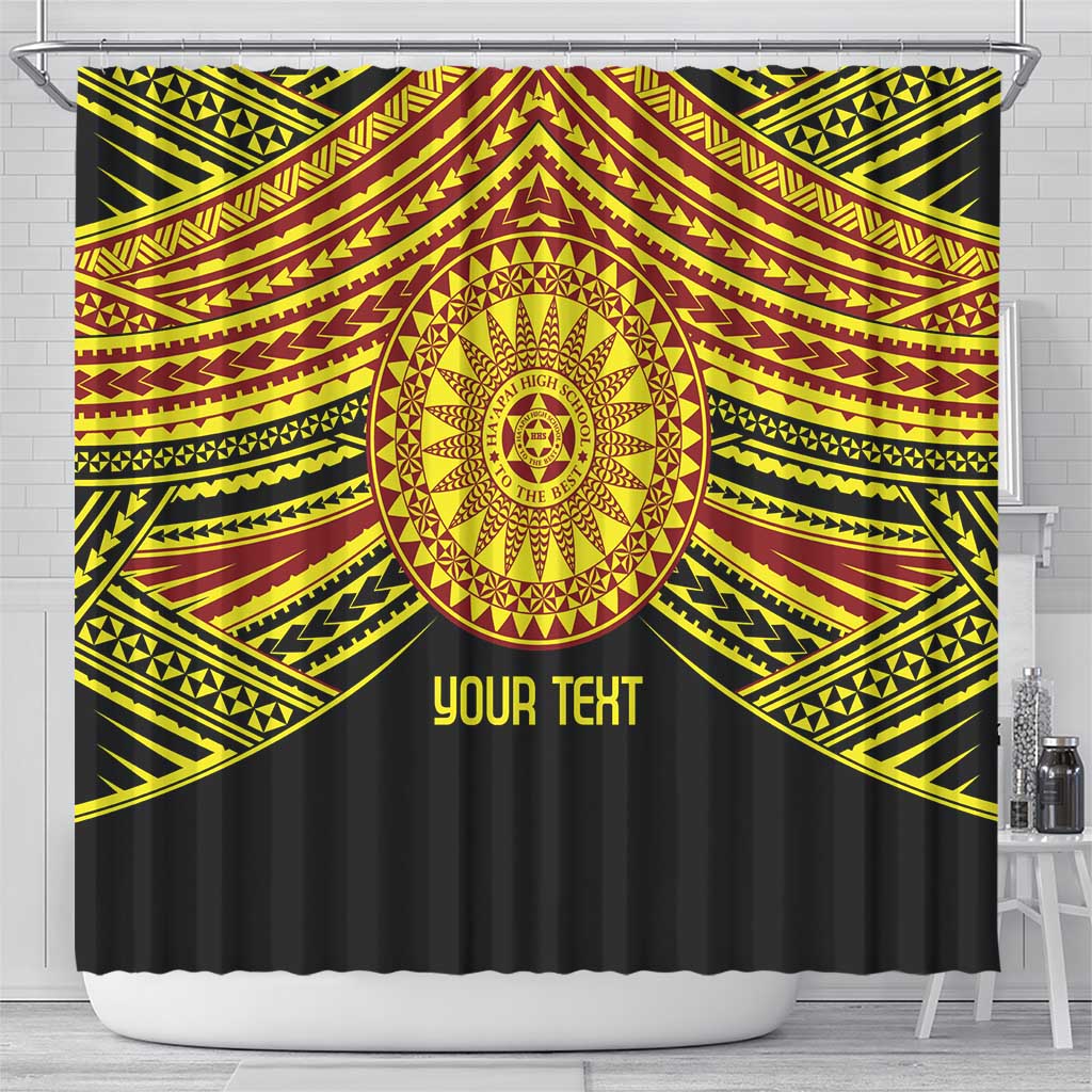 Personalised Tonga Ha apai High School Shower Curtain Ngatu Fonulei Pattern