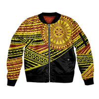 Personalised Tonga Ha apai High School Sleeve Zip Bomber Jacket Ngatu Fonulei Pattern