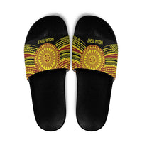 Personalised Tonga Ha apai High School Slide Sandals Ngatu Fonulei Pattern - Polynesian Pride