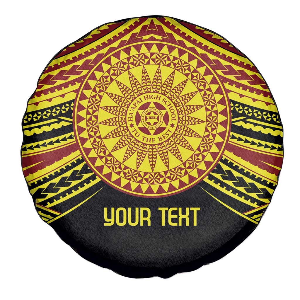 Personalised Tonga Ha apai High School Spare Tire Cover Ngatu Fonulei Pattern