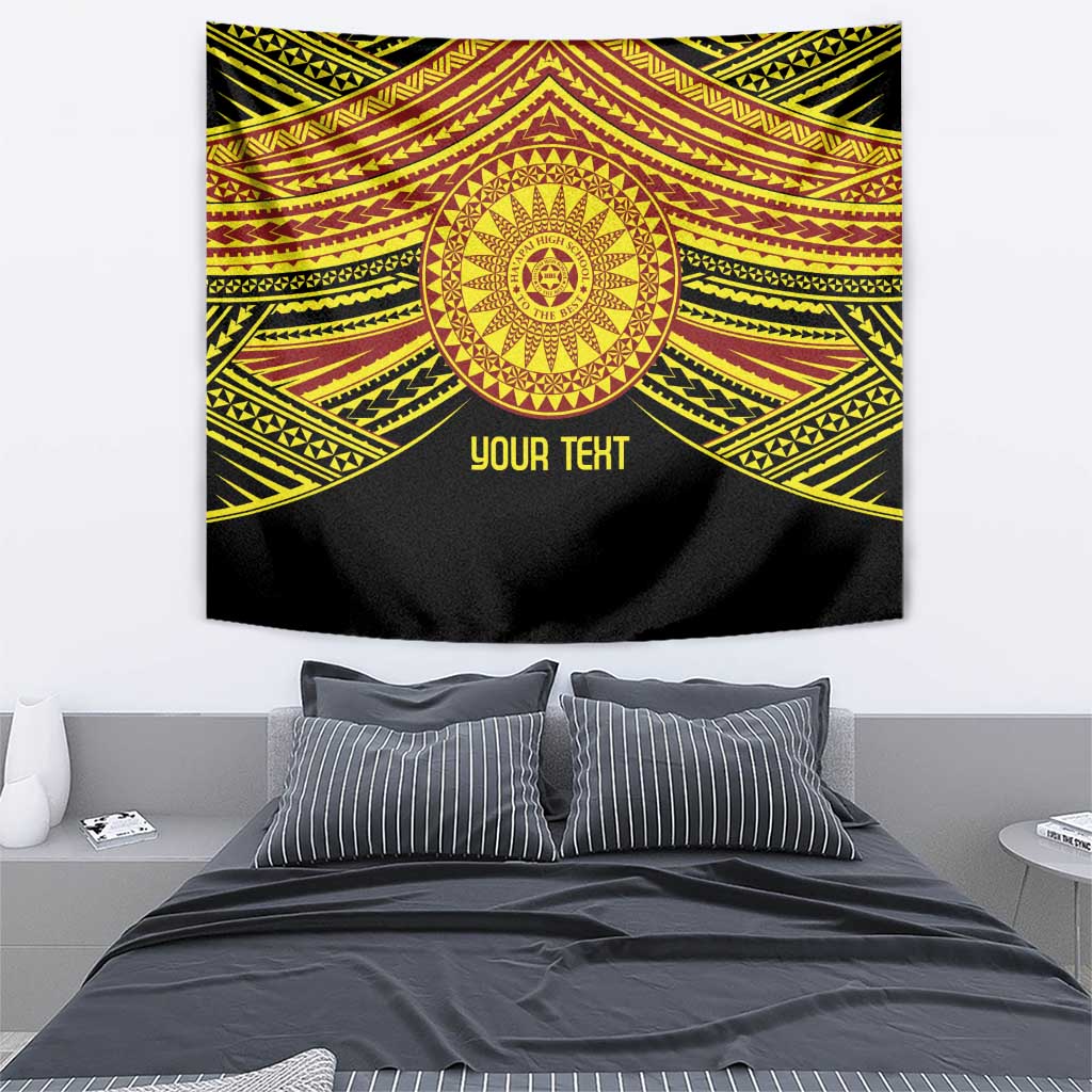 Personalised Tonga Ha apai High School Tapestry Ngatu Fonulei Pattern