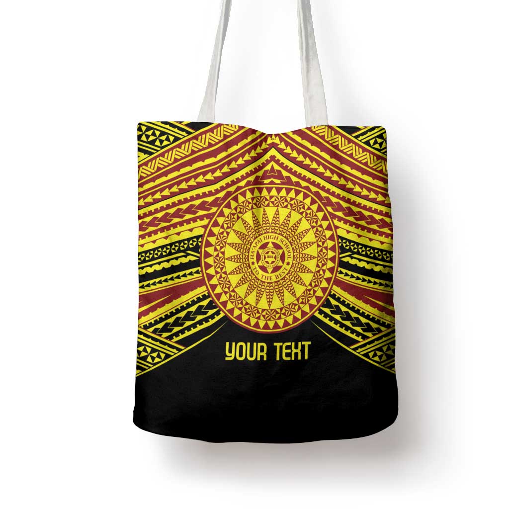 Personalised Tonga Ha apai High School Tote Bag Ngatu Fonulei Pattern - Polynesian Pride