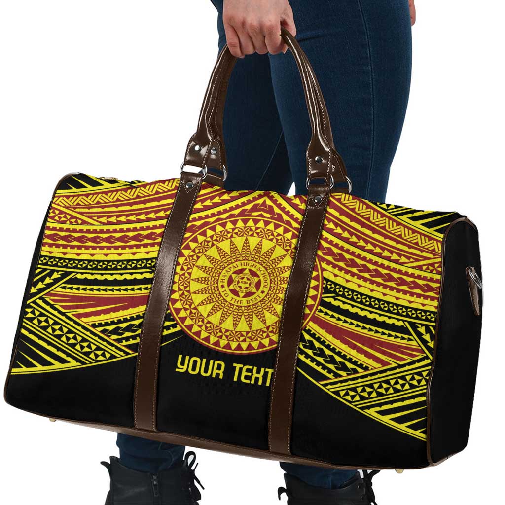 Personalised Tonga Ha apai High School Travel Bag Ngatu Fonulei Pattern - Polynesian Pride