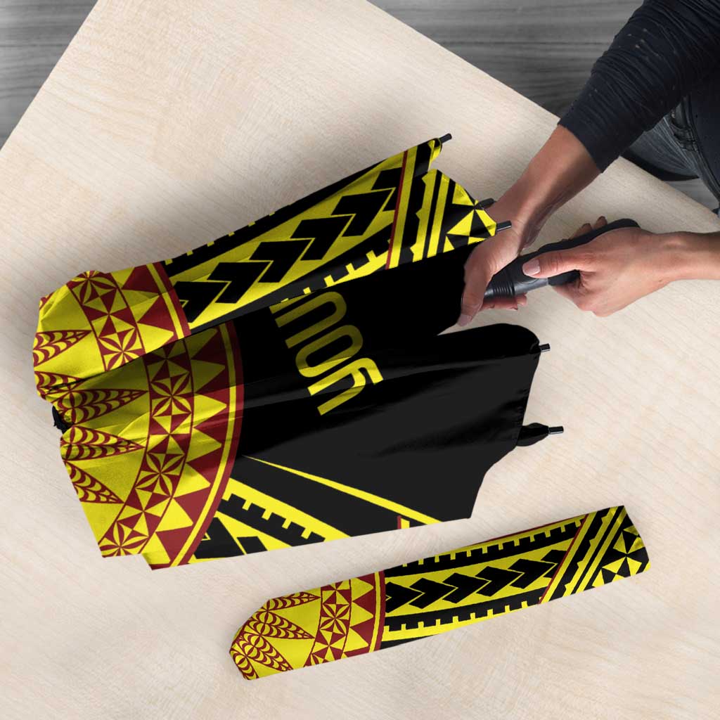 Personalised Tonga Ha apai High School Umbrella Ngatu Fonulei Pattern - Polynesian Pride