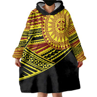 Personalised Tonga Ha apai High School Wearable Blanket Hoodie Ngatu Fonulei Pattern