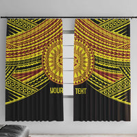 Personalised Tonga Ha apai High School Window Curtain Ngatu Fonulei Pattern