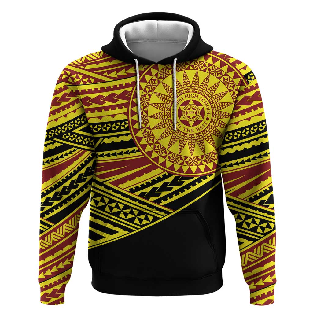 Personalised Tonga Ha apai High School Zip Hoodie Ngatu Fonulei Pattern