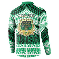 Personalised Tonga Saineha High School Button Sweatshirt Polynesian Ngatu Tribal