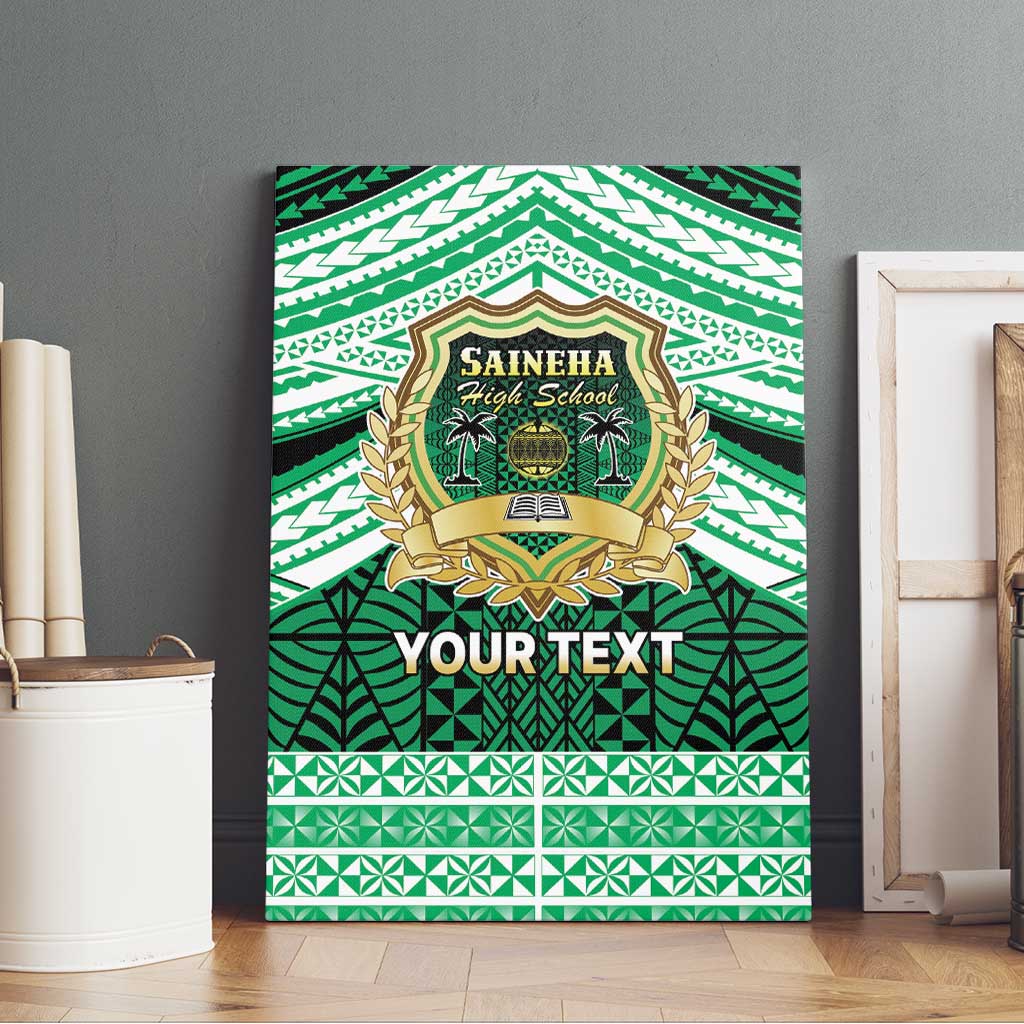 Personalised Tonga Saineha High School Canvas Wall Art Polynesian Ngatu Tribal