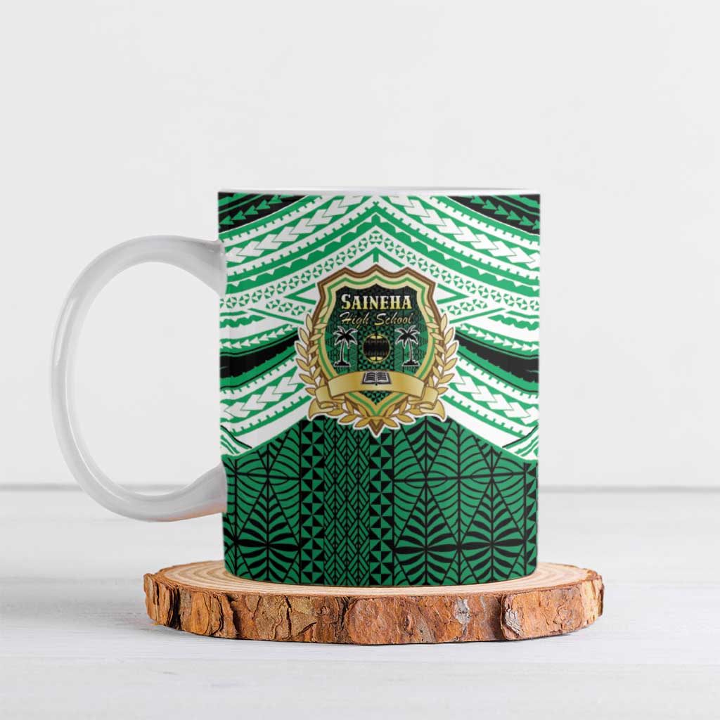 Personalised Tonga Saineha High School Ceramic Mug Polynesian Ngatu Tribal - Polynesian Pride