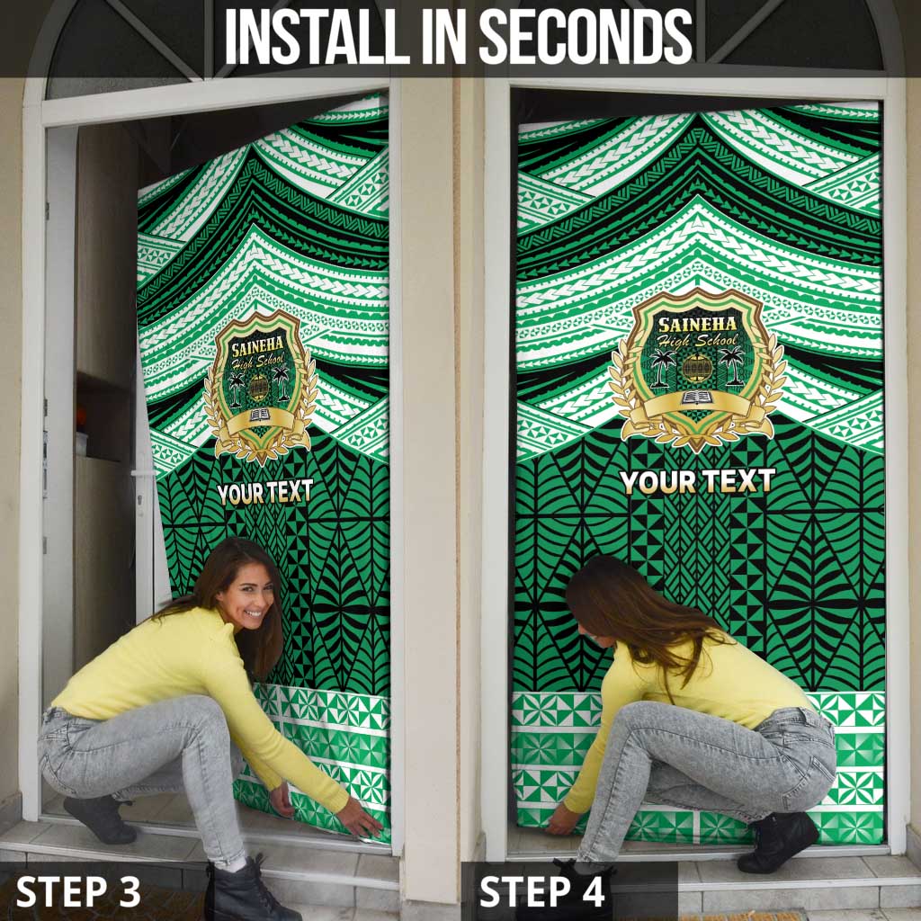 Personalised Tonga Saineha High School Door Cover Polynesian Ngatu Tribal - Polynesian Pride