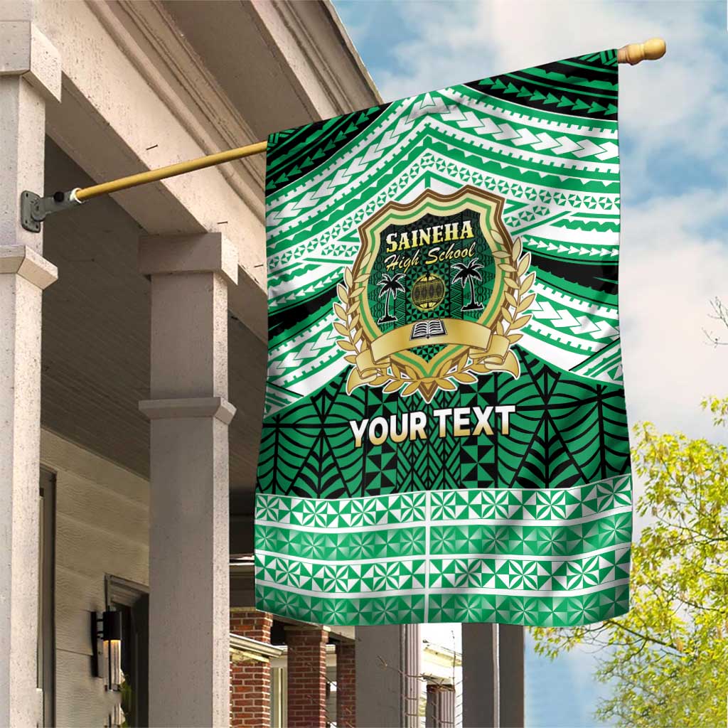 Personalised Tonga Saineha High School Garden Flag Polynesian Ngatu Tribal