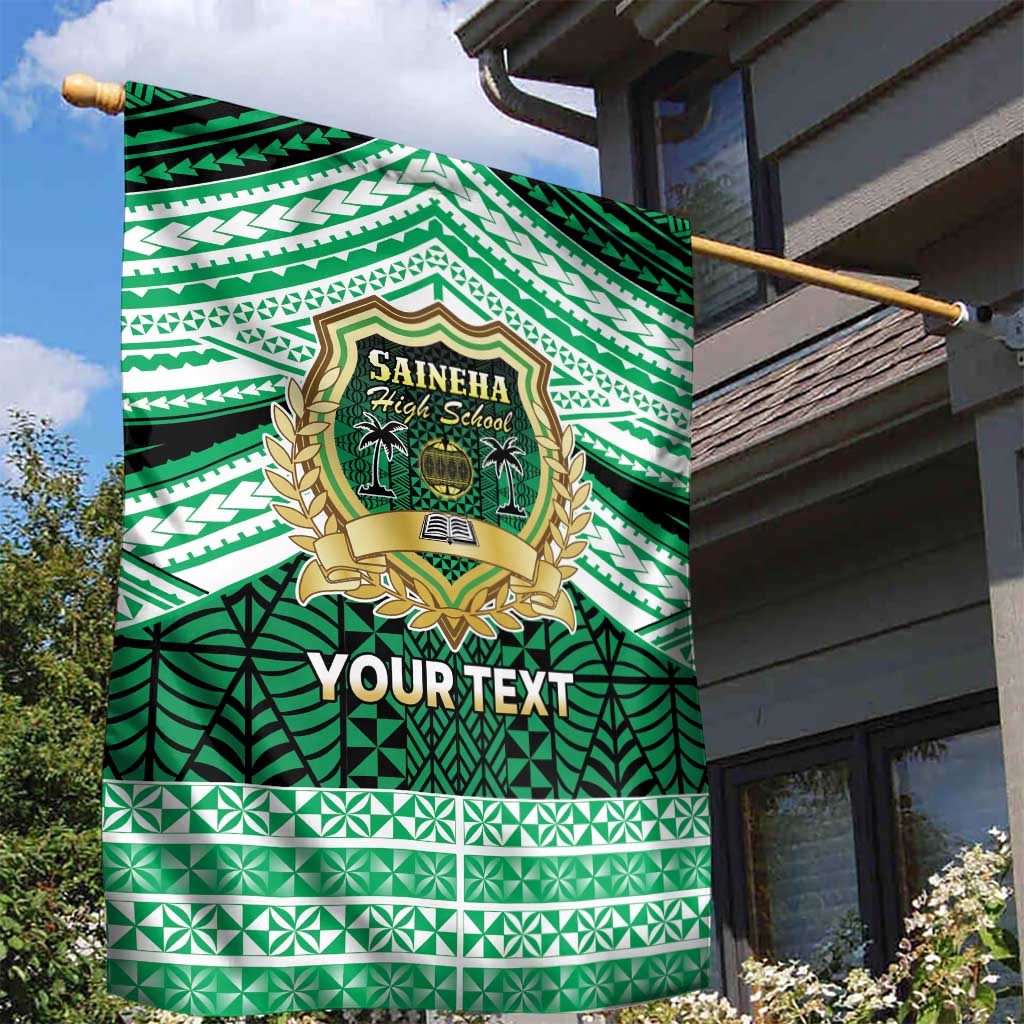 Personalised Tonga Saineha High School Garden Flag Polynesian Ngatu Tribal