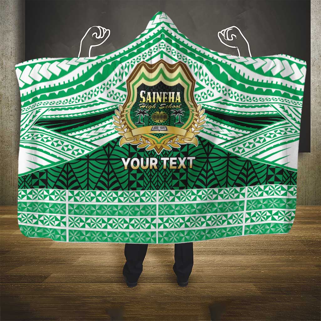 Personalised Tonga Saineha High School Hooded Blanket Polynesian Ngatu Tribal