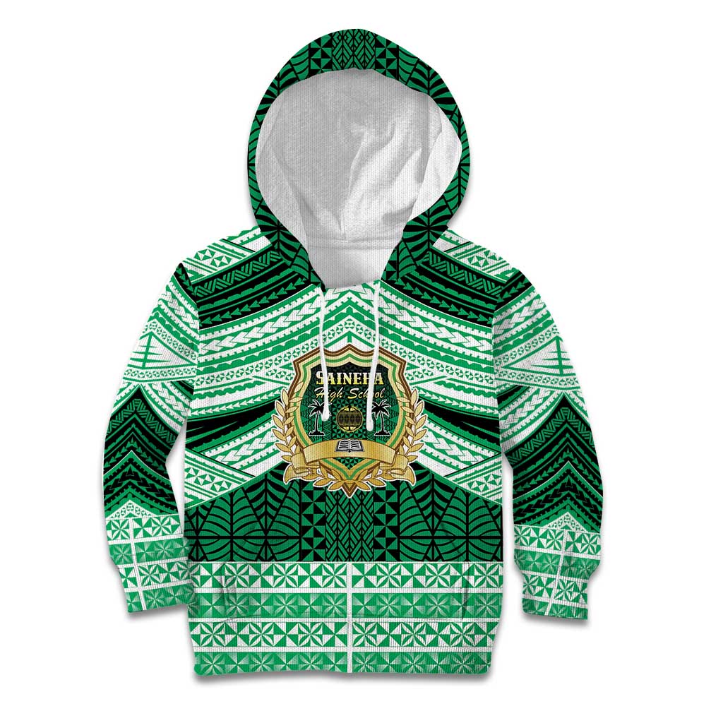 Personalised Tonga Saineha High School Kid Hoodie Polynesian Ngatu Tribal