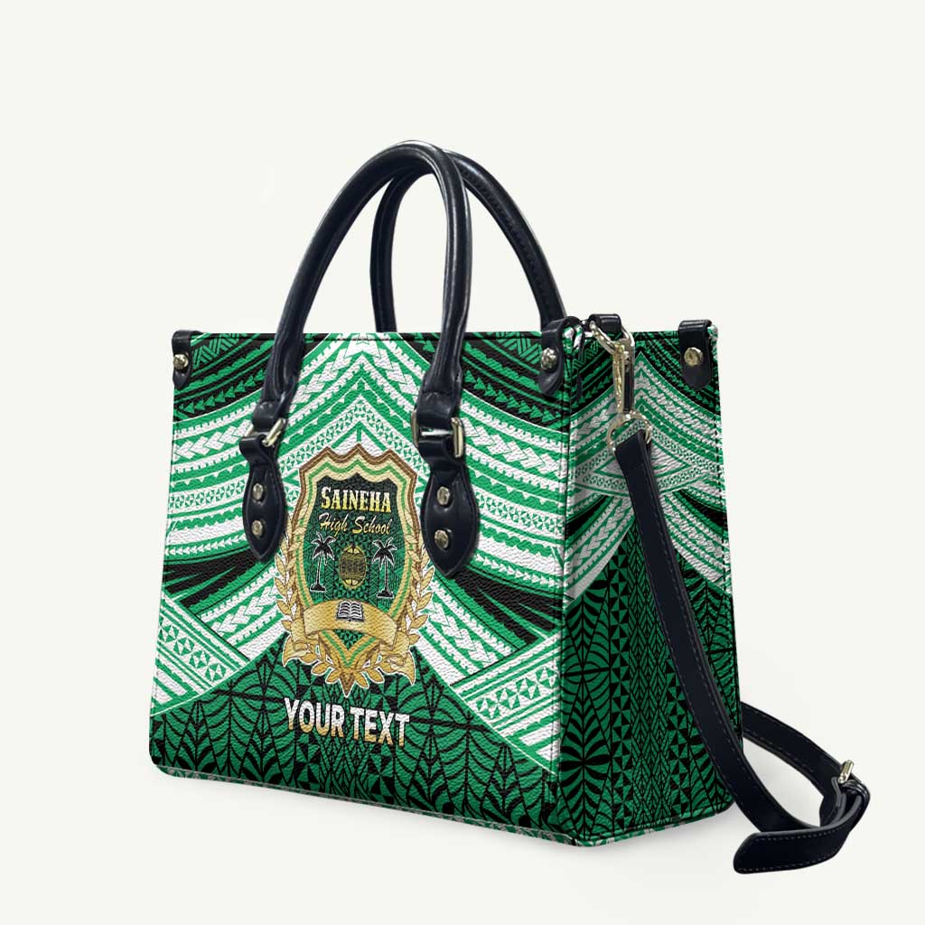 Personalised Tonga Saineha High School Leather Bag Polynesian Ngatu Tribal - Polynesian Pride