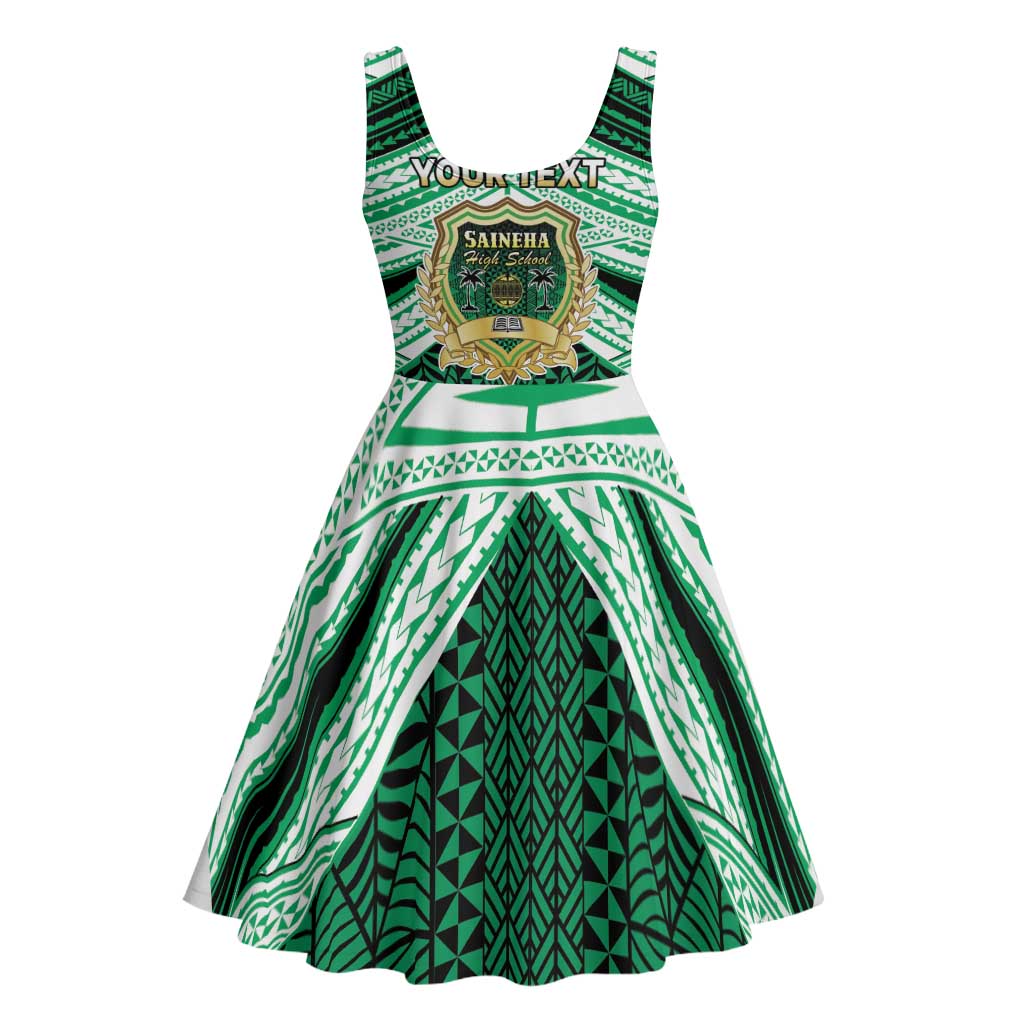 Personalised Tonga Saineha High School Midi Dress Polynesian Ngatu Tribal - Polynesian Pride