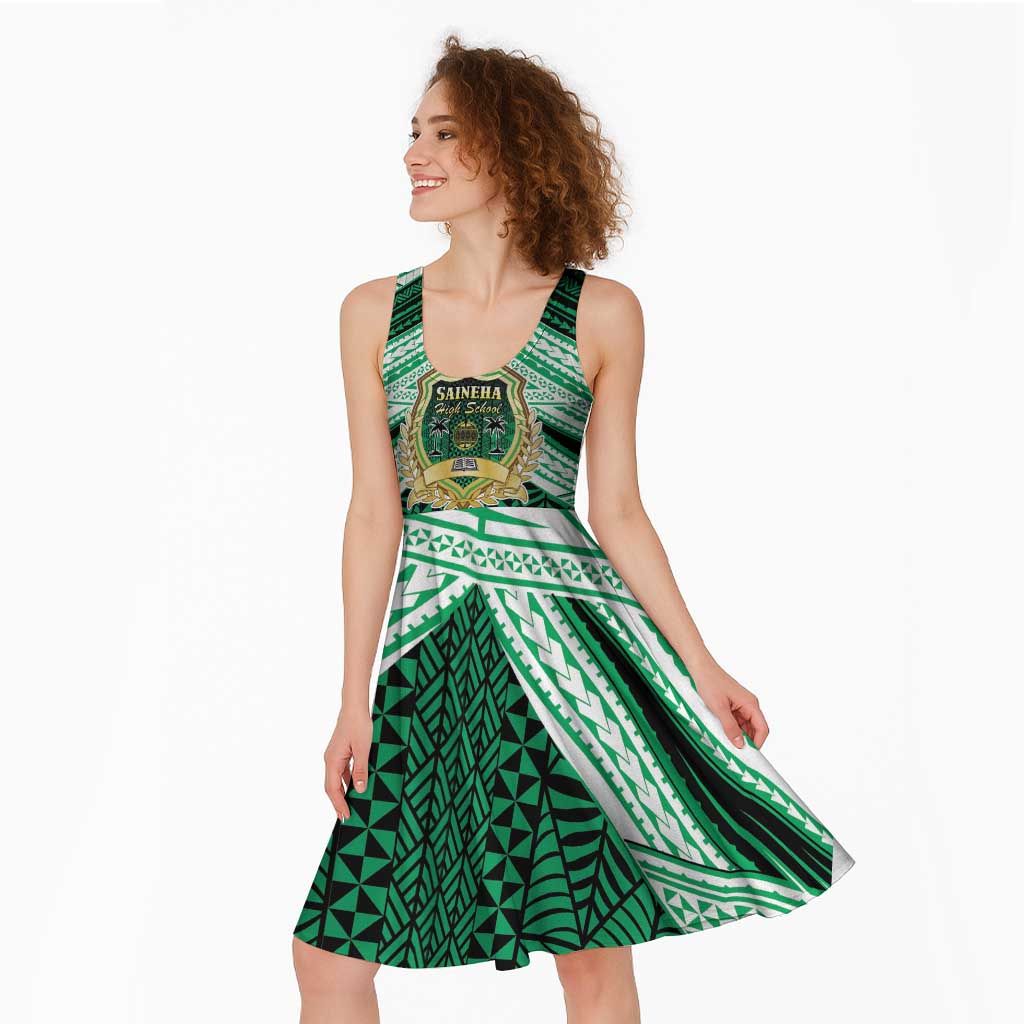 Personalised Tonga Saineha High School Midi Dress Polynesian Ngatu Tribal - Polynesian Pride