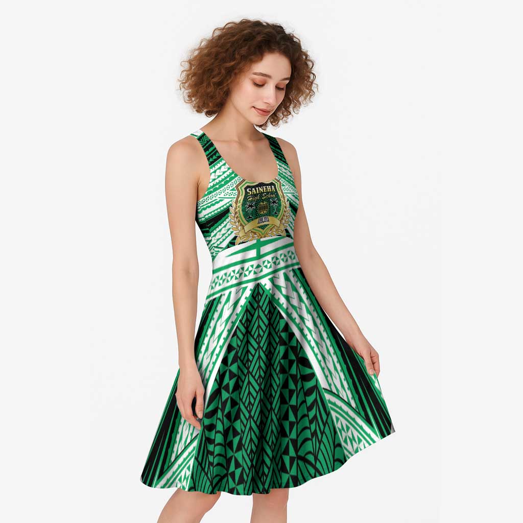 Personalised Tonga Saineha High School Midi Dress Polynesian Ngatu Tribal - Polynesian Pride