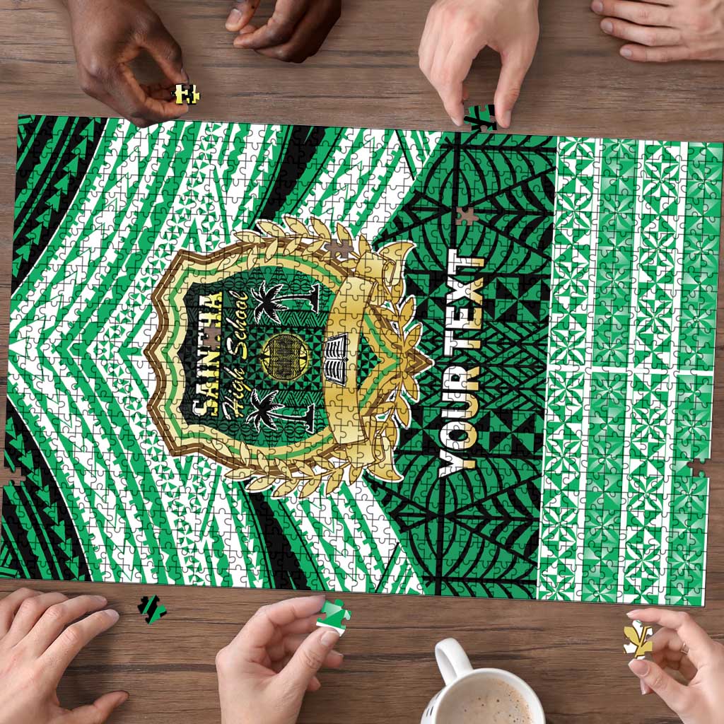 Personalised Tonga Saineha High School Puzzle Polynesian Ngatu Tribal - Polynesian Pride