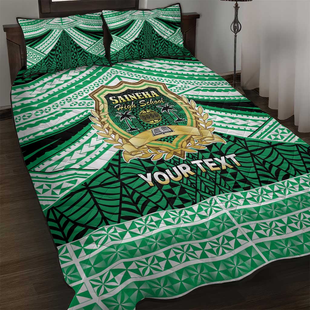 Personalised Tonga Saineha High School Quilt Bed Set Polynesian Ngatu Tribal