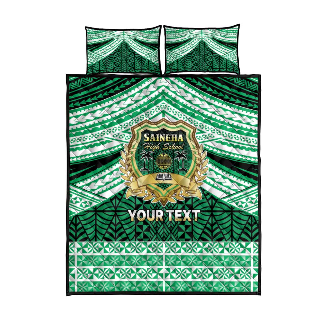 Personalised Tonga Saineha High School Quilt Bed Set Polynesian Ngatu Tribal