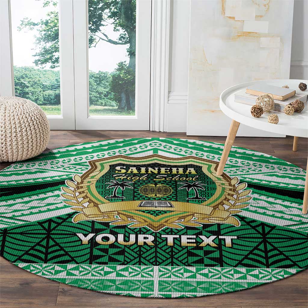 Personalised Tonga Saineha High School Round Carpet Polynesian Ngatu Tribal