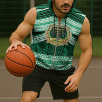 Personalised Tonga Saineha High School Sleeveless Zip Hoodie Polynesian Ngatu Tribal - Polynesian Pride