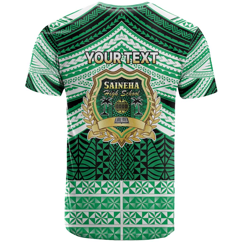 Personalised Tonga Saineha High School T Shirt Polynesian Ngatu Tribal