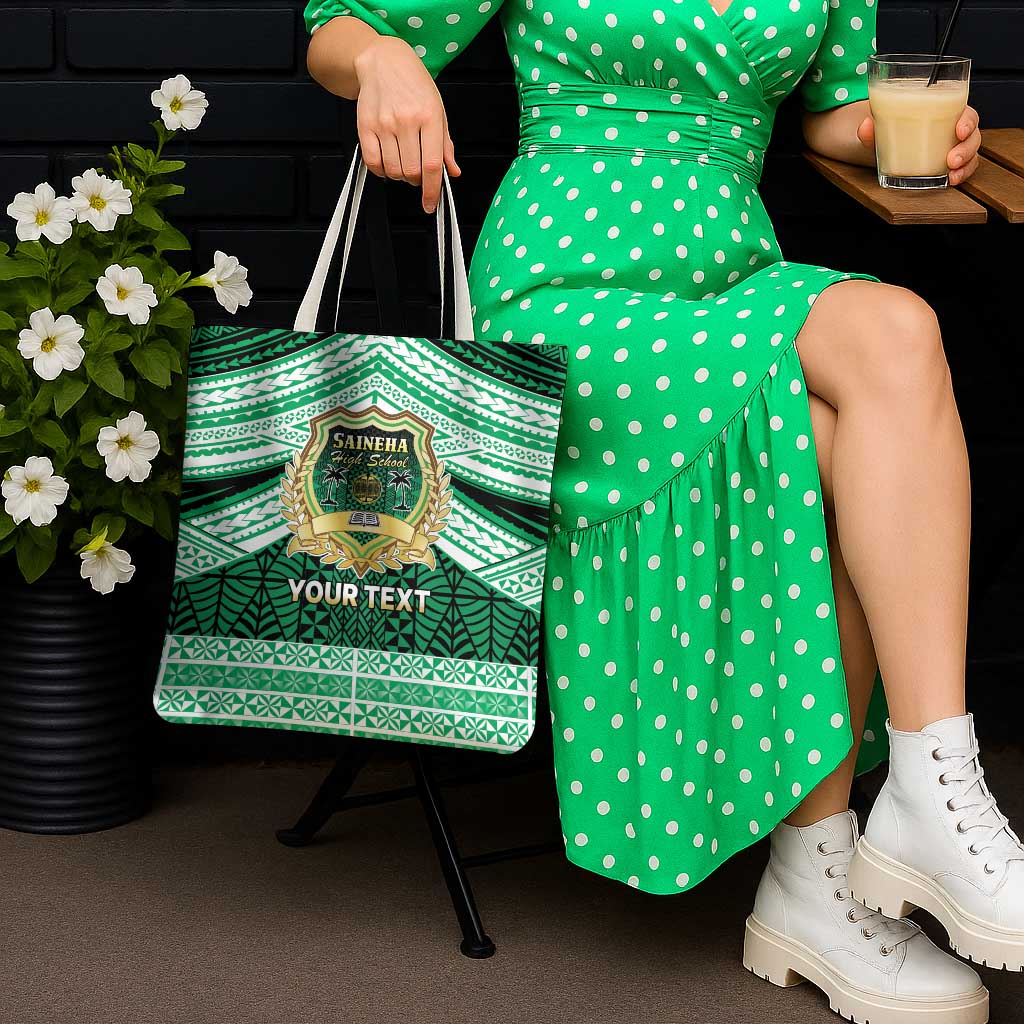 Personalised Tonga Saineha High School Tote Bag Polynesian Ngatu Tribal - Polynesian Pride