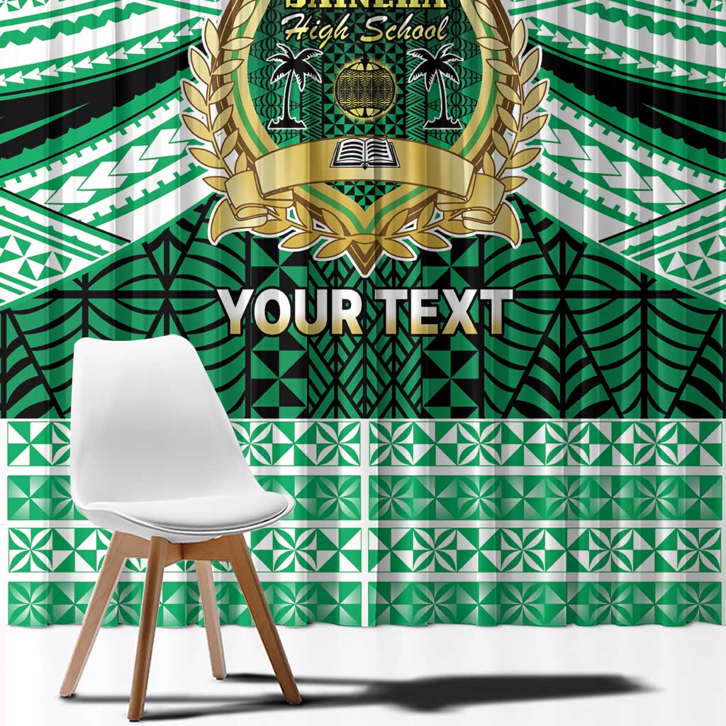 Personalised Tonga Saineha High School Window Curtain Polynesian Ngatu Tribal