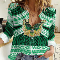 Personalised Tonga Saineha High School Women Casual Shirt Polynesian Ngatu Tribal